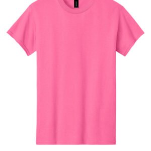 gildan 5000 safety pink front
